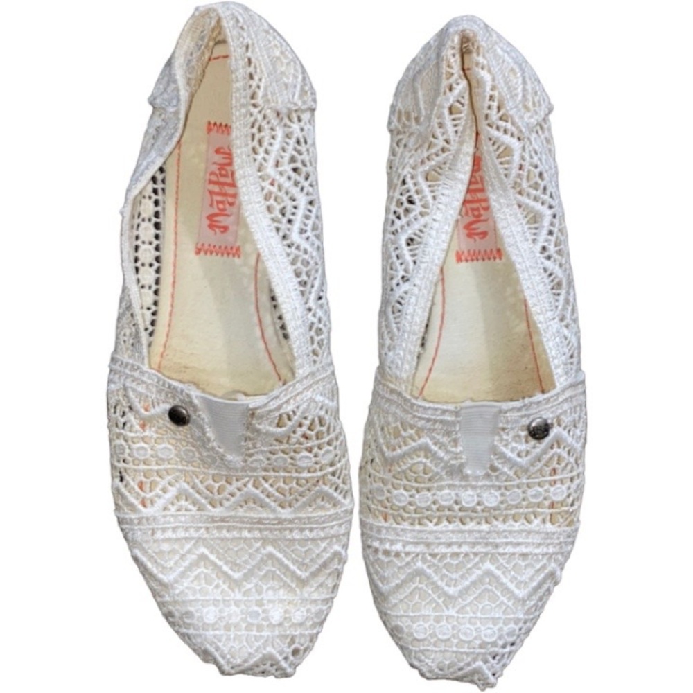 Mad love slip on lace white shoes